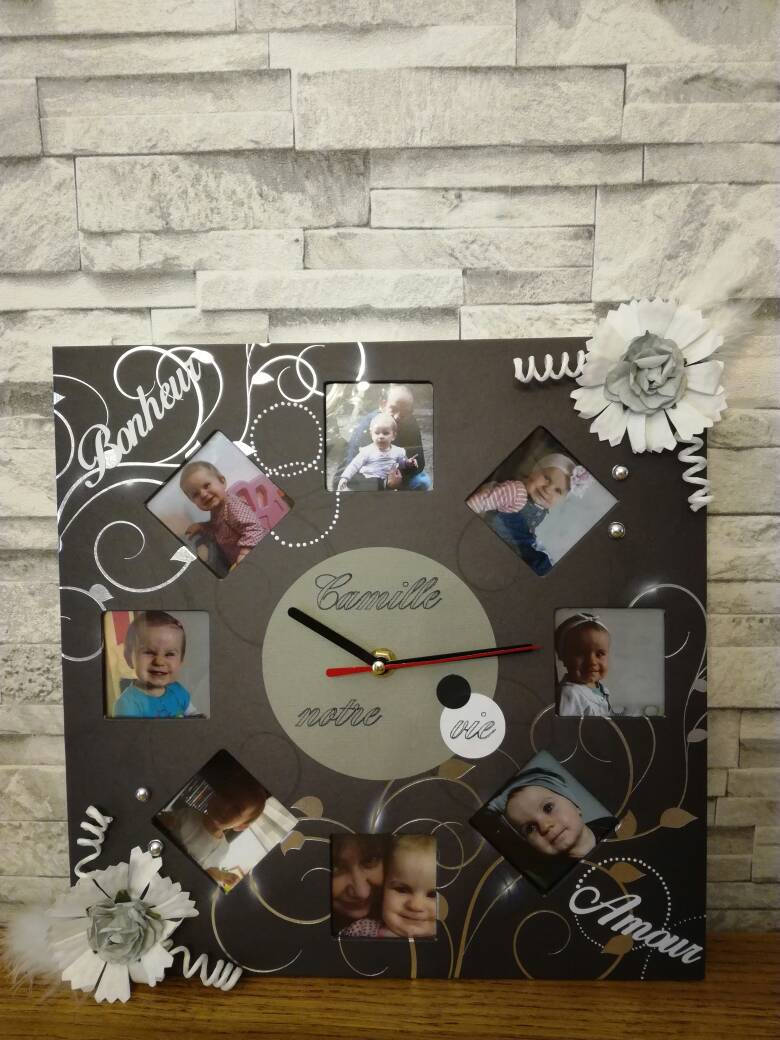 Horloge Personnalisé Comportant Vos 8 Photos Préféré