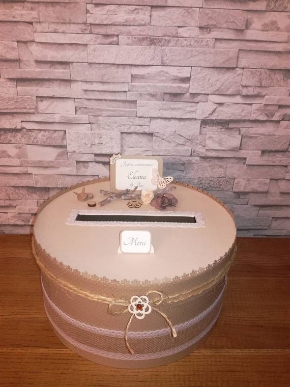 Urne Ronde Pour Mariage Bapteme Anniversaire Theme Etsy