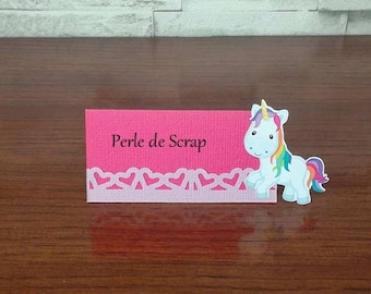 Marque Place Licorne, couleurs aux choix , vendu par lot de 10; 15 ou 50  marque place