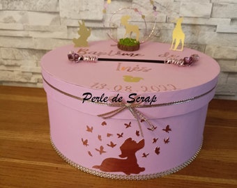 Urne thème Bambi /panpan  pour Baptême ou anniversaire