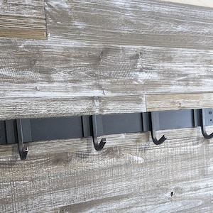 Metal Coat Rack, Rustic Industrial Farmhouse Decor, Wall Mount