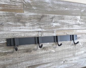 Metal Coat Rack, Rustic Industrial Farmhouse Decor, Wall Mount