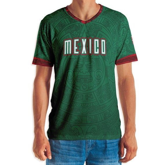 Men/'s Mexico Futbol Black V-Neck Tee Shirt World Cup Soccer 2018 Mundial Mexican