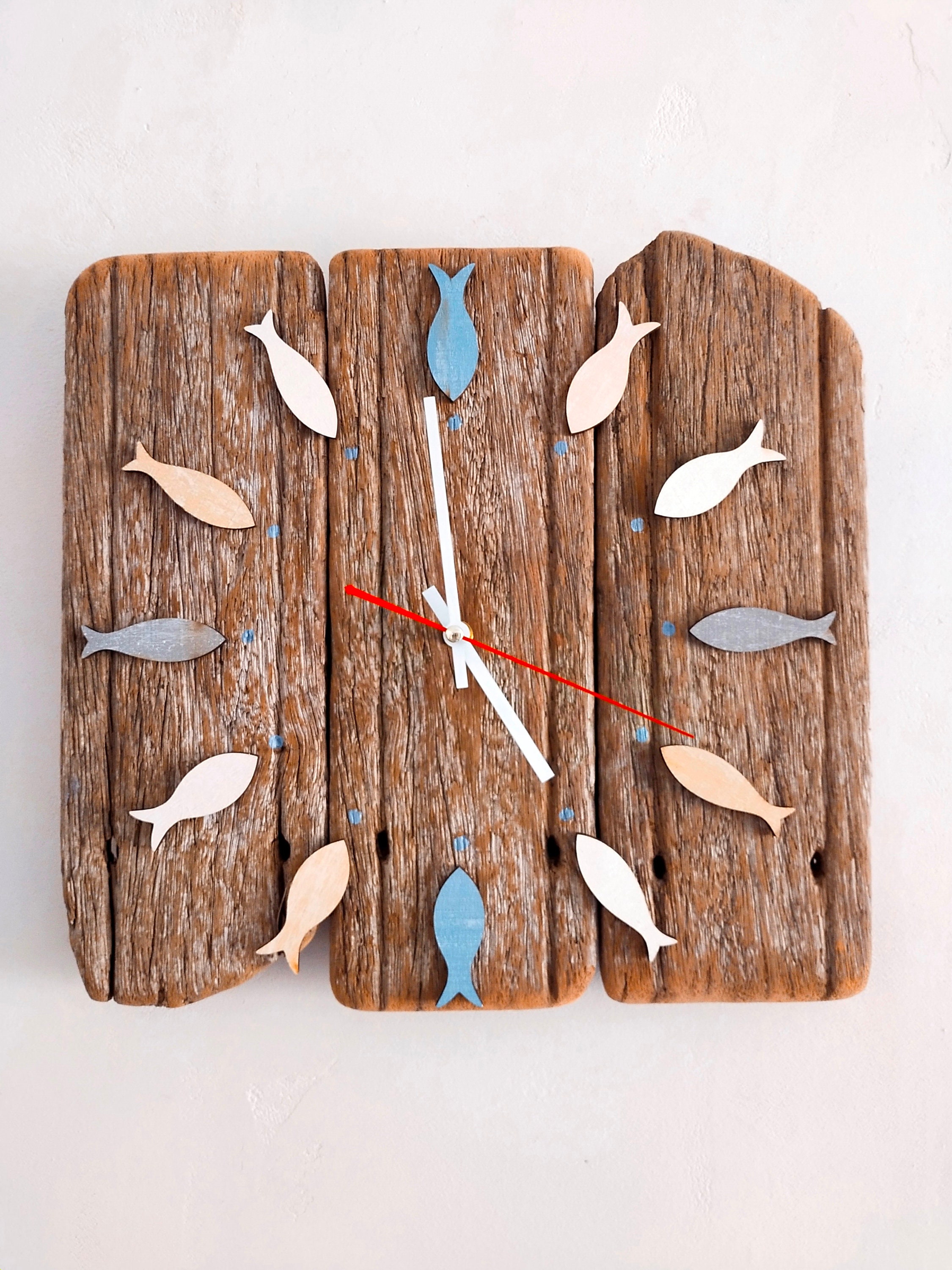 Horloge en Bois Flotté Déco Bord de Mer