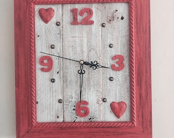 Mountain style wooden wall clock