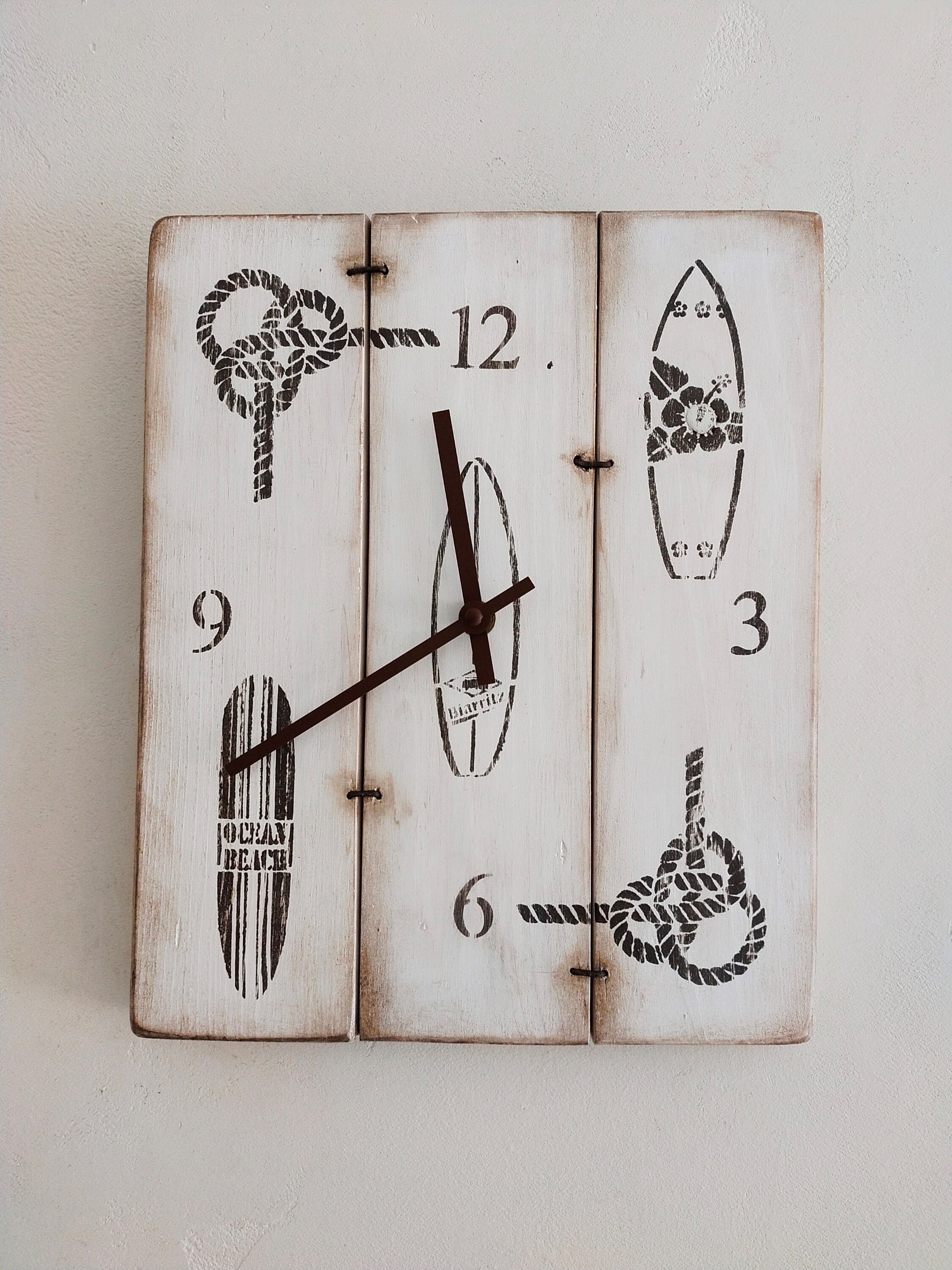 Pendule Déco Bord de Mer, Surf, Côte Basque, Biarritz