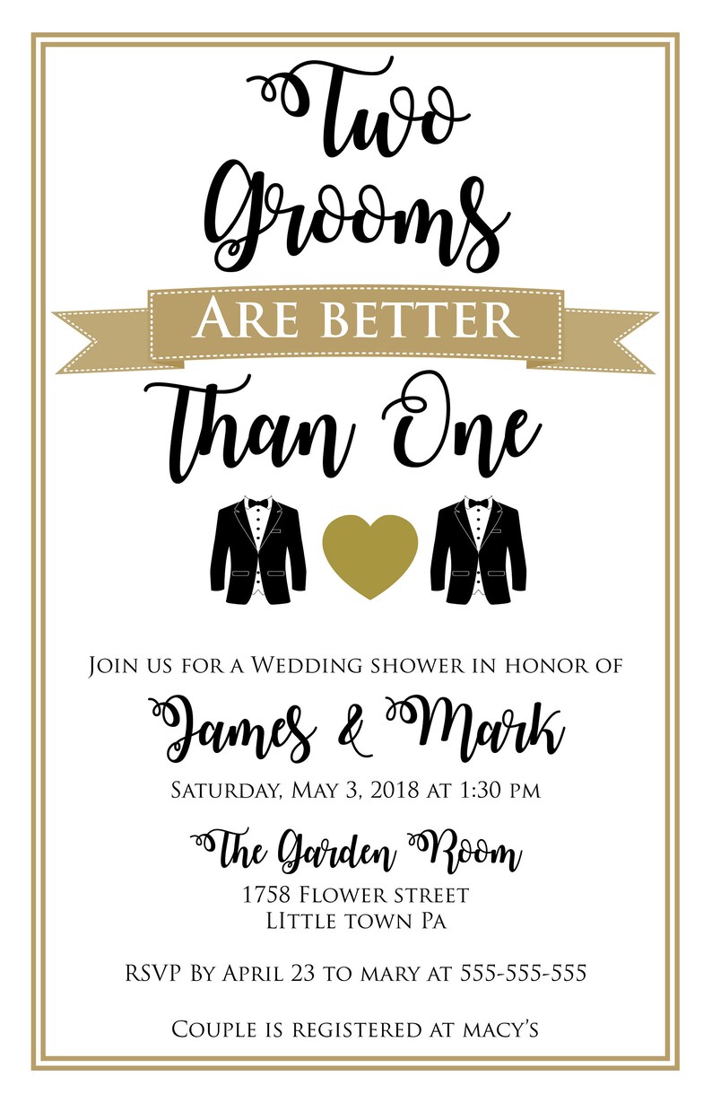 Two Brides/Grooms are better than one Shower Invitation/ Etsy