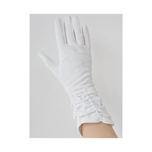 White Vintage Nylon Gloves by Morley with Ruched Cuffs * 1950s White Gloves * Vintage White Gloves * 1950s Bridal Wedding