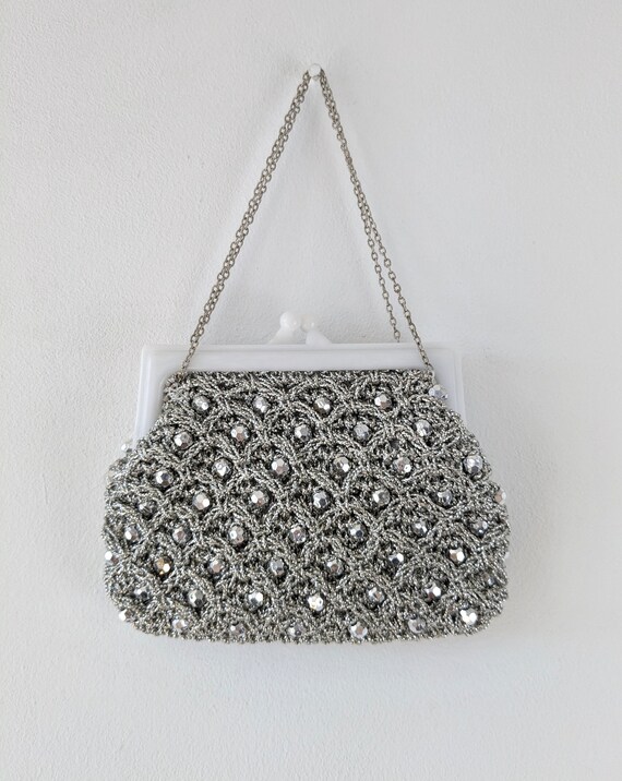 Vintage Silver Beaded Evening Bag Vintage 1960s Silver Evening Bag Vintage Silver Purse Vintage Silver Bag Christmas Party Etsy Ireland