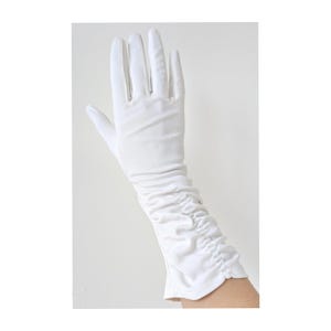 White Vintage Nylon Gloves * 1950s Long White Gloves * Vintage White Gloves * 1950s White Gloves * 1950s Bridal Wedding