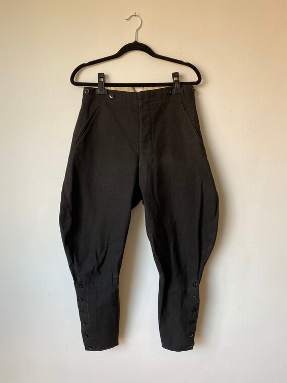 1930s Vintage Black Jodhpurs * 1930s Elephant Ear