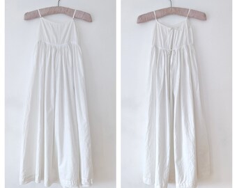 Ancienne robe en coton blanc de 6 à 18 mois * Robe de baptême ancienne * Robe longue en coton pour bébé * Cadeau vintage pour nouveau-né