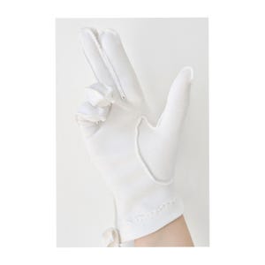 Short Cotton Feel White Vintage Nylon Gloves * 1950s Short White Gloves * Simple White Gloves * 1950s White Gloves