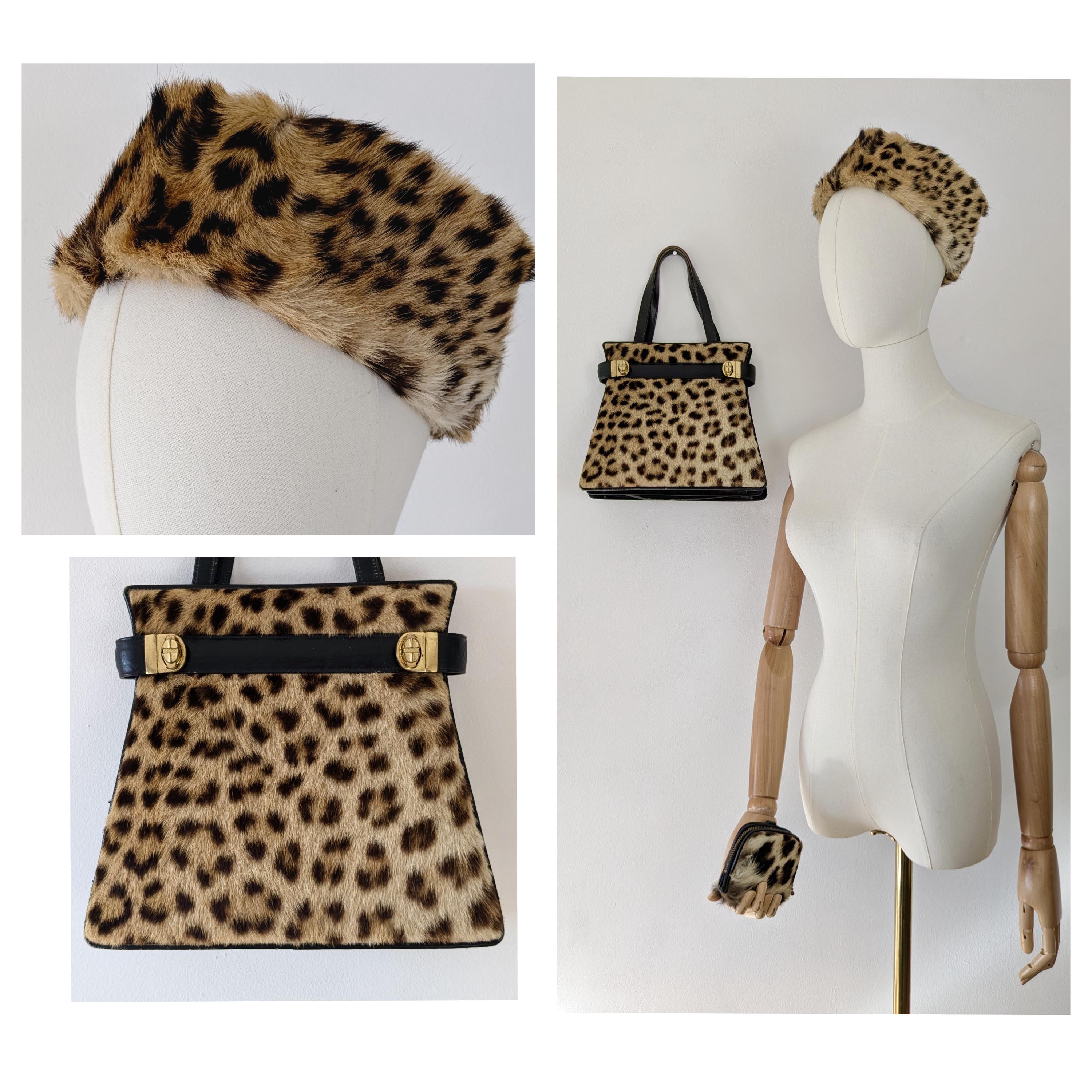 Vintage Leopord Hat with Purse Leopard Pillbox Vintage Hats for Women for sale | eBay main image 4