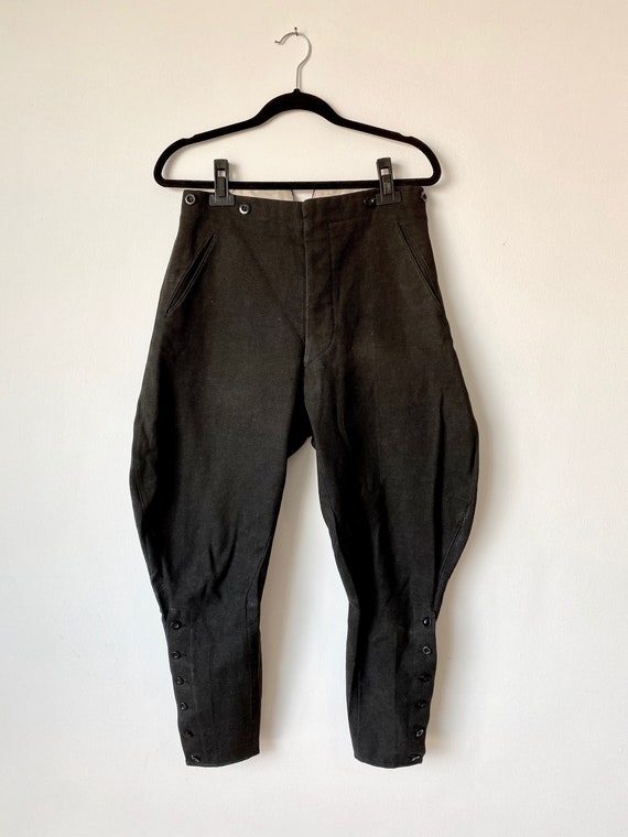 1930s Vintage Black Jodhpurs * 1930s Elephant Ear