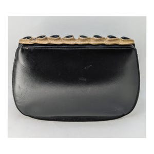 Bolso de diseñador de cuero negro Spider's Eye de los años 40 * Bolso vintage de cine negro de los años 40 * Bolso negro de los años 40 * Bolso vintage dorado y negro de los años 40