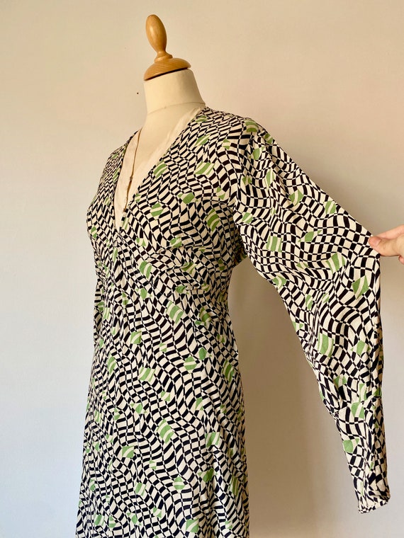 1930s Op Art Dress * Vintage 1930s Art Deco Print