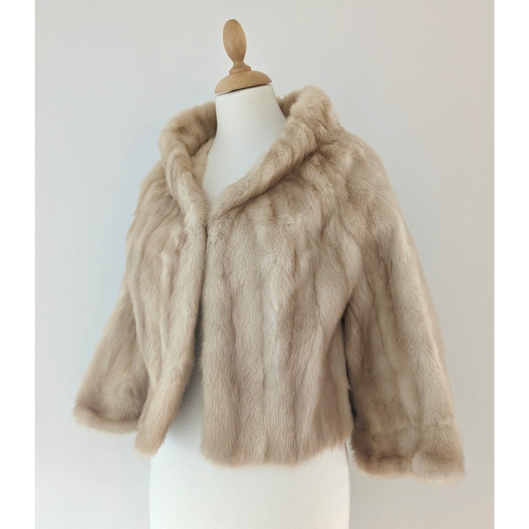 Vintage Mink Jacket Vintage Real Mink Fur Cropped Jacket 1950s Mink Fur