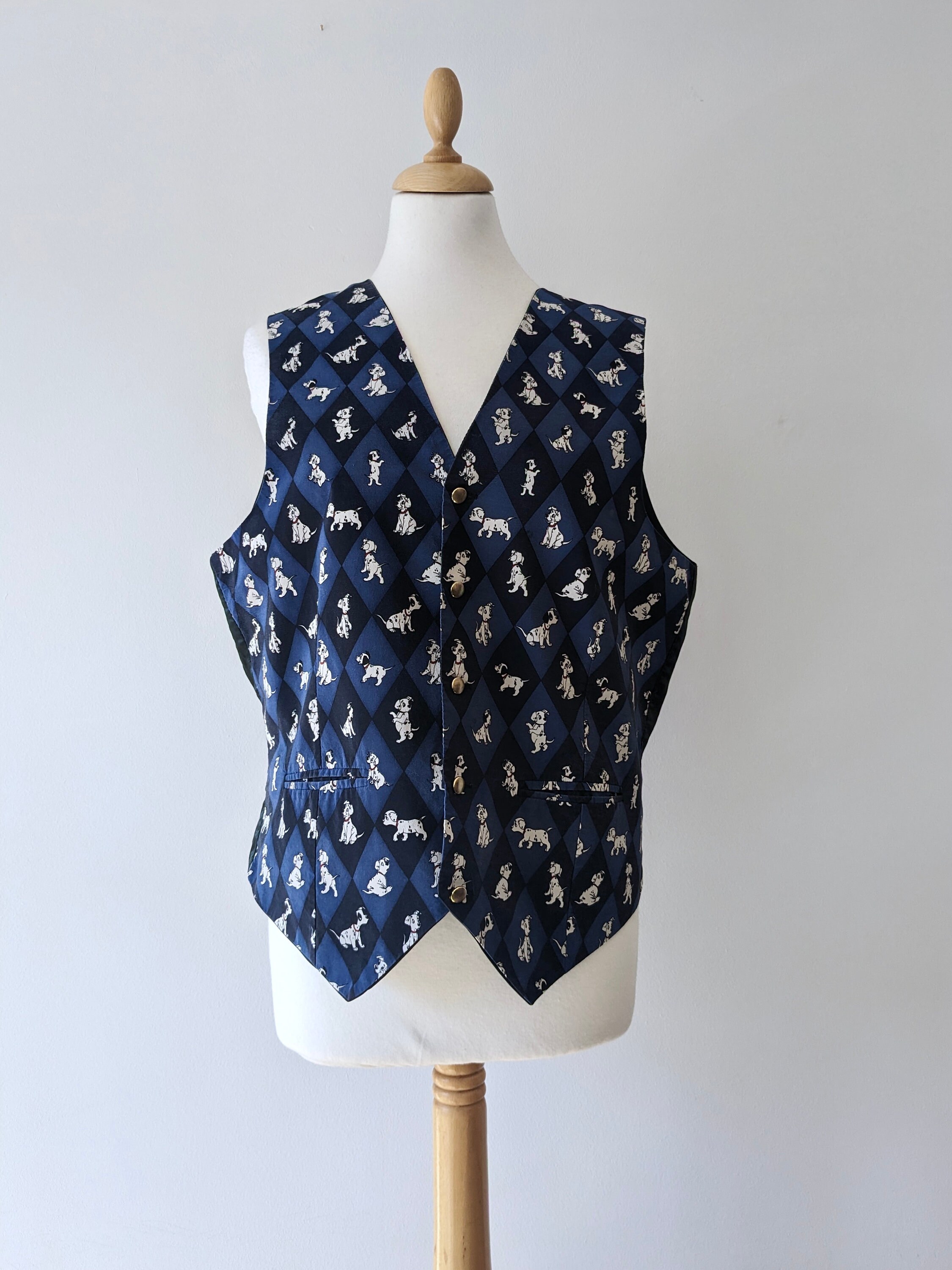 Vintage 101 Dalmatians Disney X Tie Rack Silk Waistcoat Etsy Australia