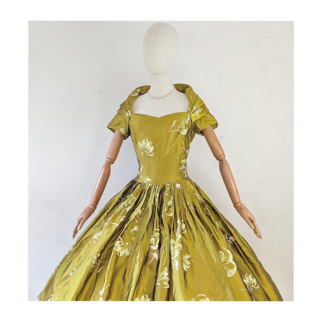Vintage 1950s Gold Lamé Mini Dress / Top