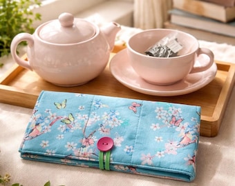 ティーバッグ保存ポーチ、紅茶用トラベルポーチ。