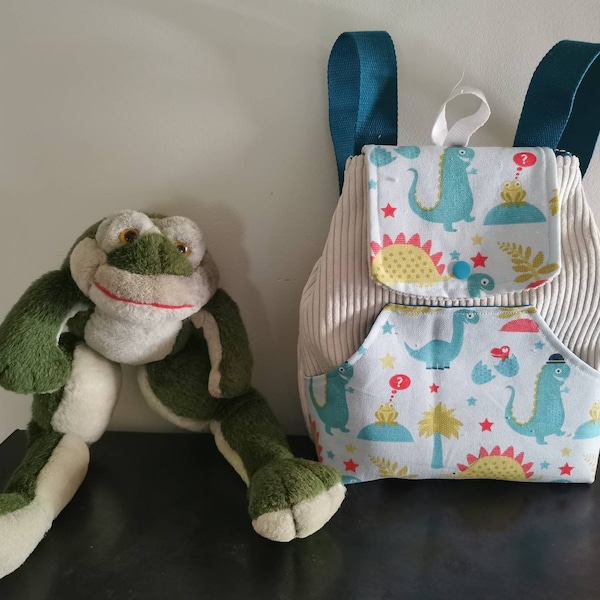 Sac à dos dinosaure pour petit de 2 ans, sac doudou crèche