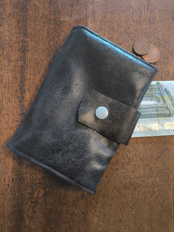 Carteras de hombre de piel sintetica de aspecto envejecido marron cartera de hombre triple cartera marron cartera de piel sintetica Etsy Espana