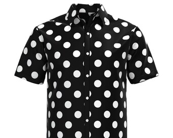 FEDULK Mens Summer Funny Tshirt Fashion Polka Dots Print Short Sleeve Baggy Casual Blouse Tops 