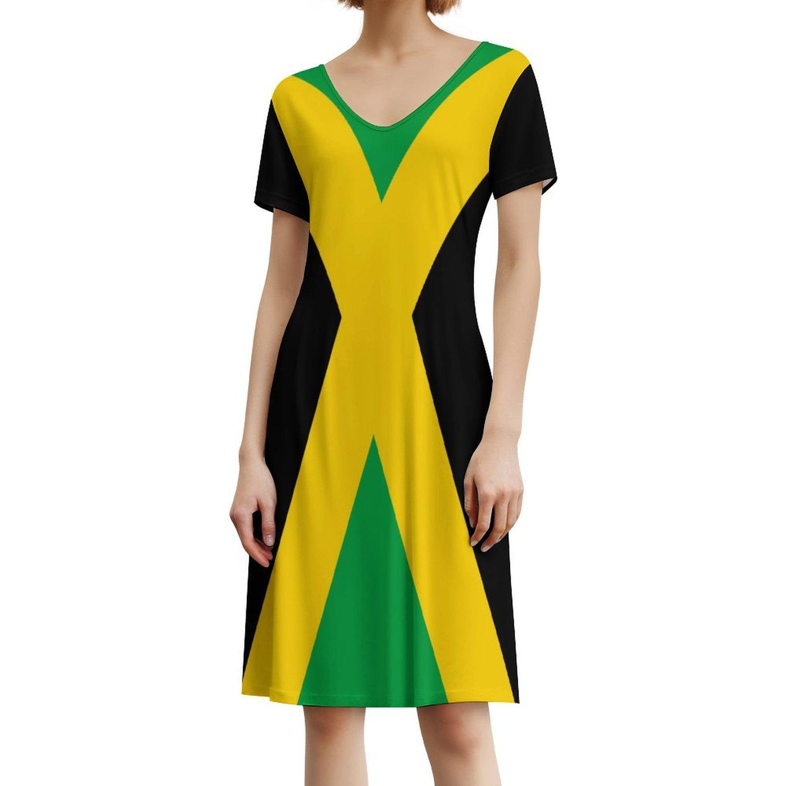 open lace back dress Jamaica Flag Printed Women Summer Sleeveless Long Dress Reggae Style  Elegant Big Swing Party Dresses for Ladies Femme Vestidos main image 1