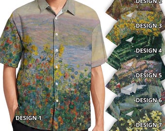 Claude Monet Paintings Button Shirt Impressionism Fine Art School Teacher Clothes College Student University Professor Men Women Clothing