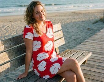 Lilo Stitch Disney Inspired Cosplay Costume Short Sleeve Dress For Dinner Cruise Holiday Party Vacation Family Disneybounding