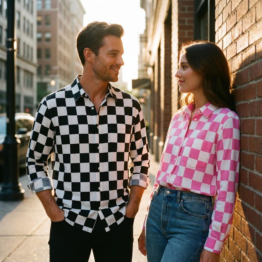 Checkered Pattern Shirt Checker Box Check Geometric Pattern Mens Womens ...