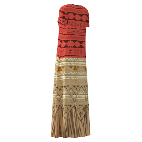 Moana Vaiana Oceania Disney Inspired Modest Long Maxi Dress