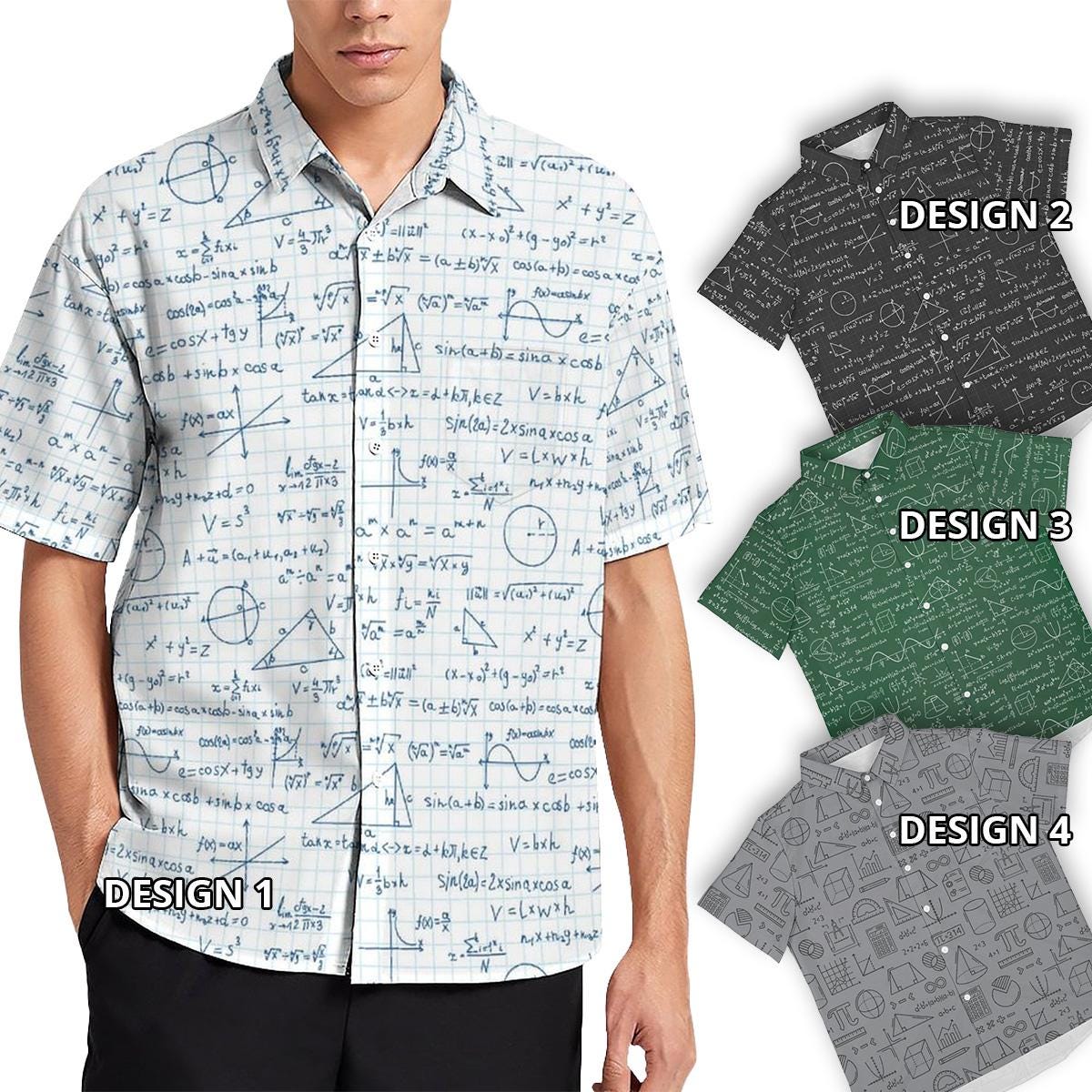 math dress shirt Math Teacher Shirt School College University Mathematical Formulas Men  Women Short Sleeve Long Sleeve Collar Button Shirt Custom