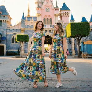 maxi dress disney world Disneyland Vintage Map Long Maxi Women Dress Colorful Disney Cruise Party Trip Family Holiday Vacation Dinner Costume Cosplay