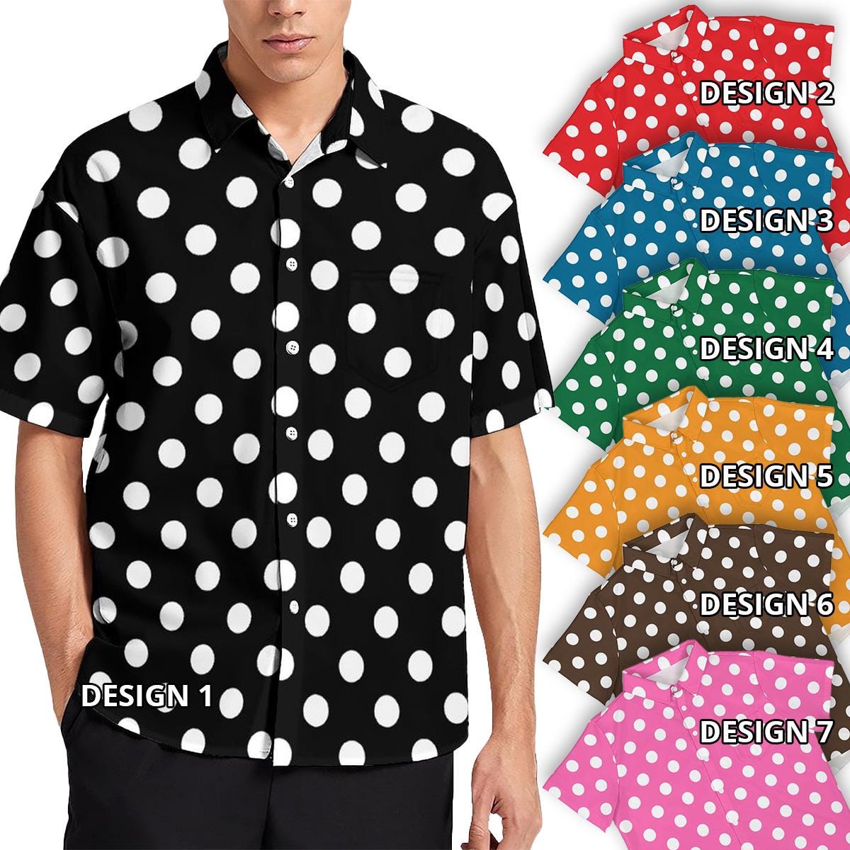 Black Red Blue Brown Green Orange Purple Pink White Polka