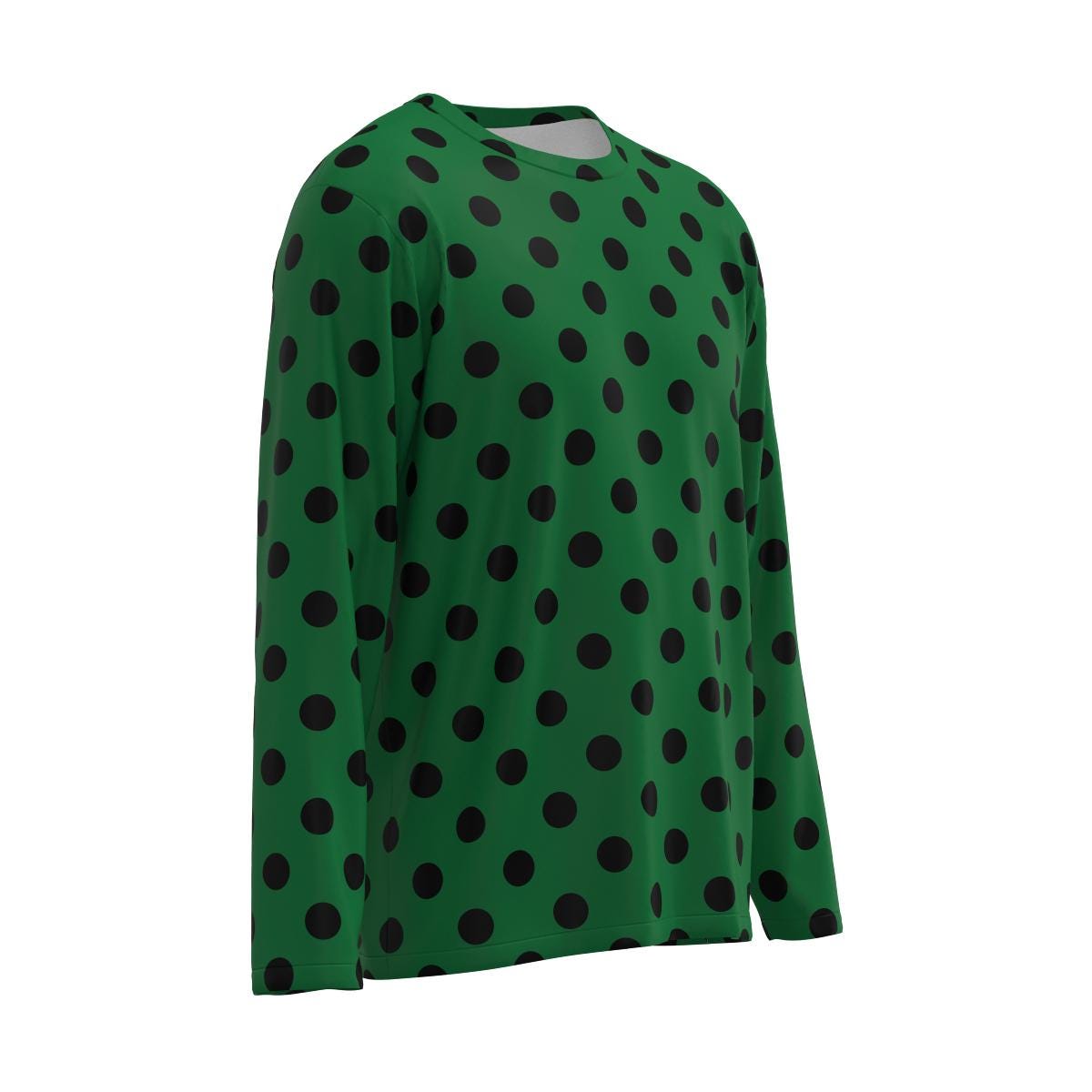 Polka Dot Long Sleeve T-shirt Black Dots on White Red Blue Brown