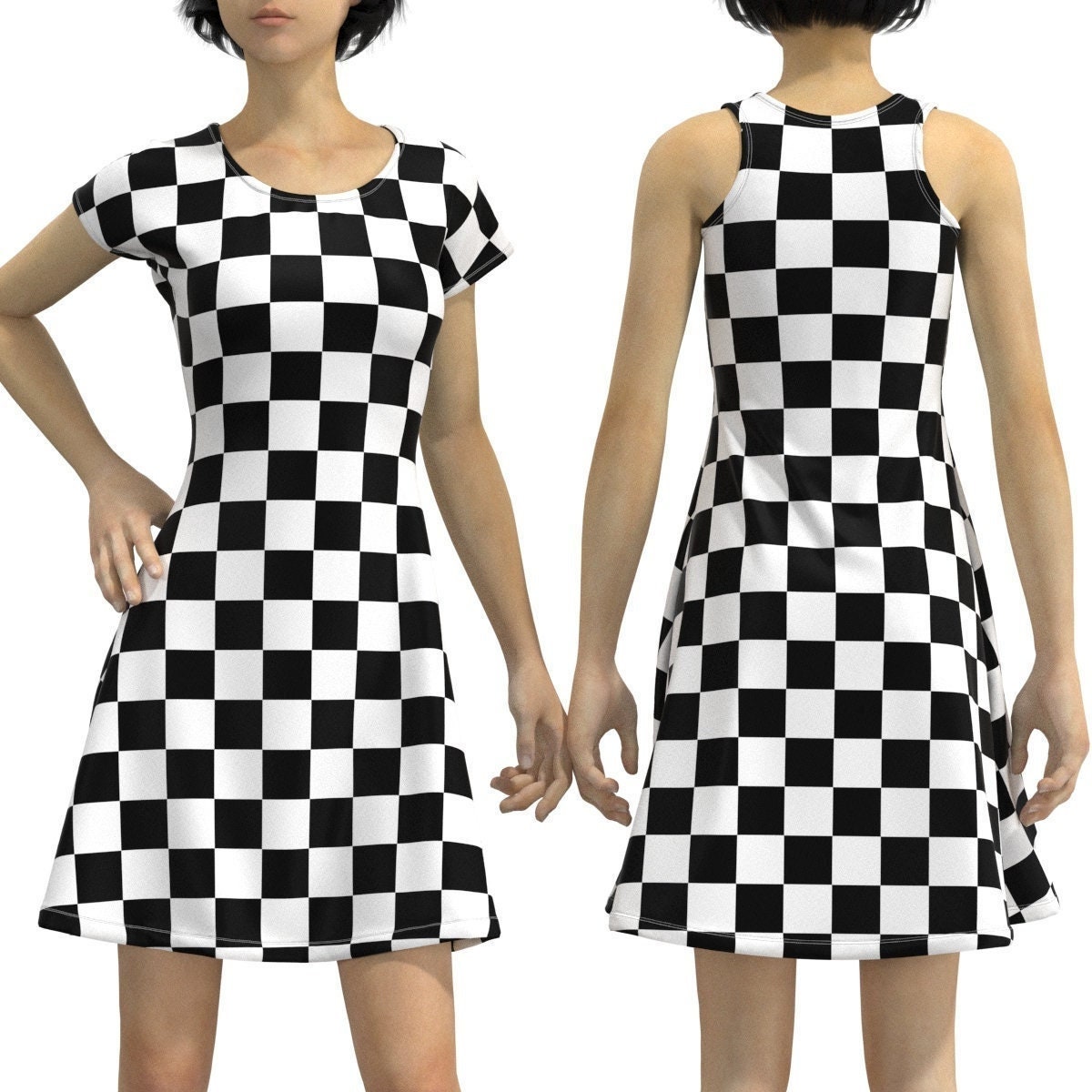 Checkered Flag Dress Etsy UK