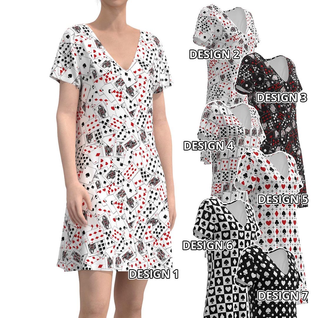 Play Card Symbols Clubs Diamonds Hearts Spades Game Deck Playing Cards Suit  Gaming Short Sleeve Skater Dress - Etsy