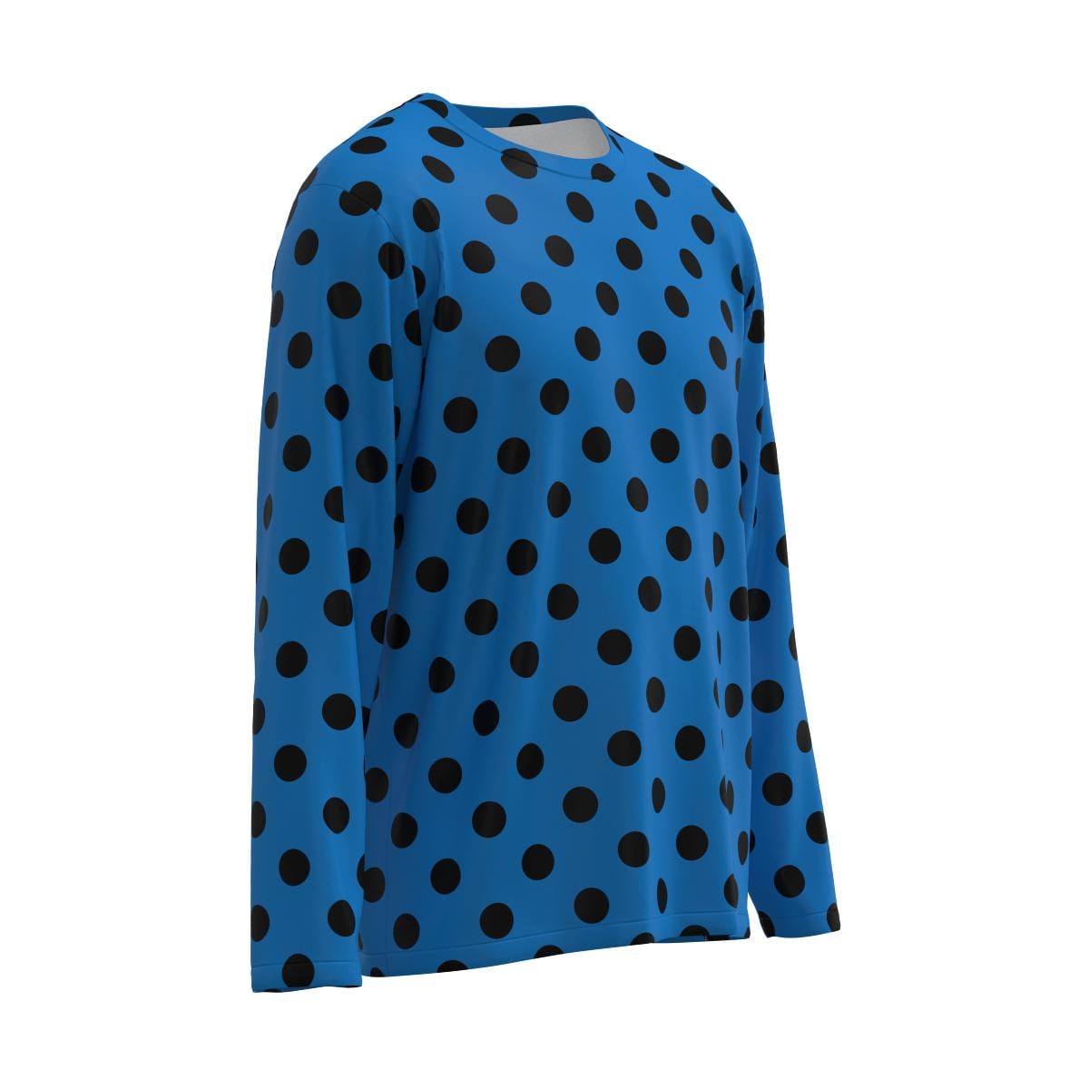 Polka Dot Long Sleeve T-shirt Black Dots on White Red Blue Brown