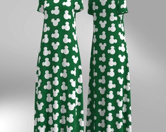maxi dress mickey printed Disney Mickey Mouse Tropical Allover Print Maxi Dress
