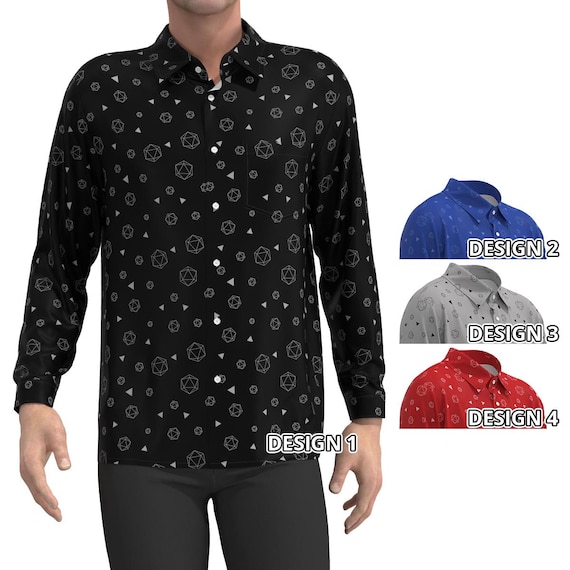 dnd dress shirt Dnd Hero Inventory Purple Button Up Shirt