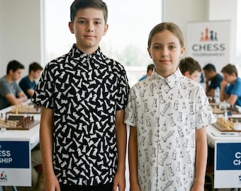 Juego de ajedrez, juego de mesa, juego de mesa, camiseta infantil con botones, ajedrez, damas, gran maestro, escuela, estudiante, niños, adolescentes, niñas, niños pequeños