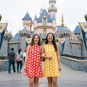Mouse Ears Silhouette Mini Dress Mickey Minnie Polka Dot Disney Disneyland Womens Sleeveless Clothing