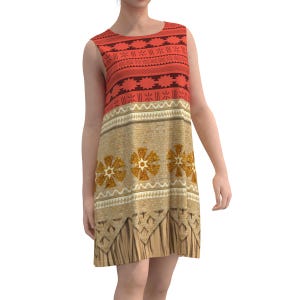 Moana Costume Cosplay Disney Inspired Sleeveless Women Dress Disneybounding Disneyland Marathon Fun Run Vacation Holiday Cruise Party Gift