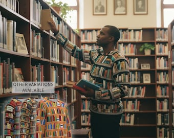 Teacher Sweatshirt Bibliophile Books Bookshelf Library Men Women Librarian Sweater Long Sleeve Custom Print