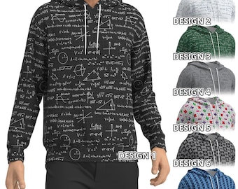 Math Mathematic Formula Symbols Numbers Hoodie School Teacher College Student Men Women Sweater Hooded Sweatshirt Custom Geek Nerd Gift