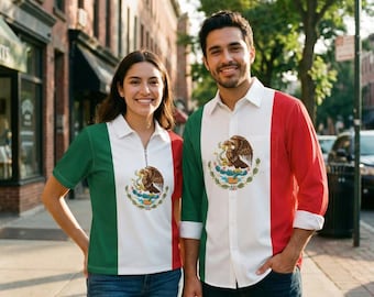 Mexico Flag Shirt Button Up Bandera Nacional Hawaiian Polo Golf Crewneck T-shirt Mexican Men Women Clothing Independence Day