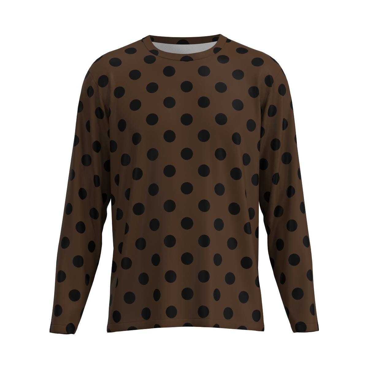 Polka Dot Long Sleeve T-shirt Black Dots on White Red Blue Brown