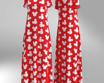 Mouse Ears Silhouette Long Maxi Dress Mickey Minnie Polka Dot Disney Disneyland Womens Short Sleeve Clothing - Etsy Mouse Ears Silhouette Long Maxi Dress Mickey Minnie Polka Dot Disney Disneyland Womens Short Sleeve Clothing - Etsy